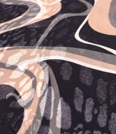 Rochie midi din satin de viscoza imprimata cu motive aurii