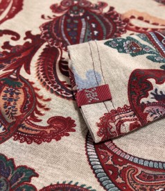 Rochie din jerse elastic gros imprimat cu motive paisley