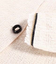 Sacou elegant din bucle cu lana virgina si alpaca