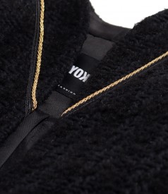 Sacou elegant din bucle cu lana virgina si alpaca