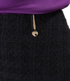 Fusta creion din bucle cu lana virgina si alpaca