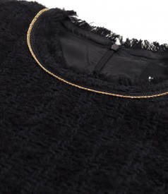 Rochie eleganta din bucle cu lana virgina si alpaca