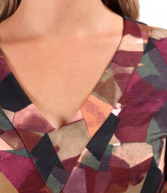 Rochie din jerse elastic gros cu decolteu in V