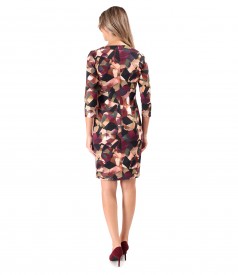 Rochie din jerse elastic gros cu decolteu in V