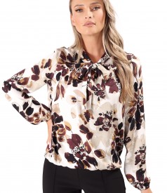 Bluza eleganta din viscoza cu guler tip esarfa