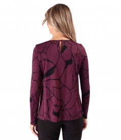 Bluza din viscoza cu falduri pe fata