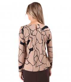 Bluza din viscoza cu falduri pe fata