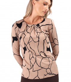 Bluza din viscoza cu falduri pe fata