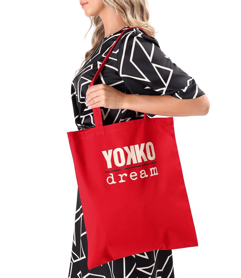 Sacosa din bumbac imprimata pe fata