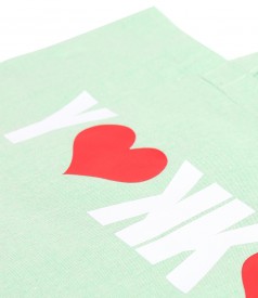 Sacosa din bumbac imprimata pe fata