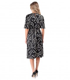 Rochie satinata cu cordon rasucit in talie