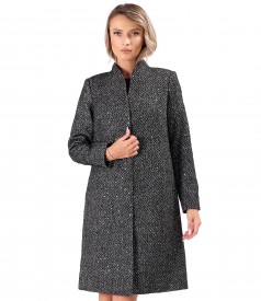 Pardesiu elegant din stofa cu paiete