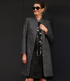 Pardesiu elegant din stofa cu paiete