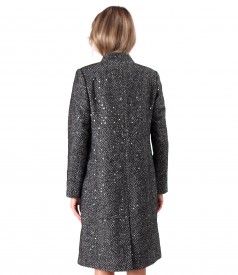 Pardesiu elegant din stofa cu paiete