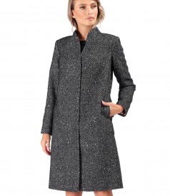 Pardesiu elegant din stofa cu paiete