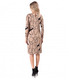 Rochie din viscoza cu falduri la decolteu