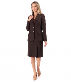 Fusta evazata cu pliuri pe fata