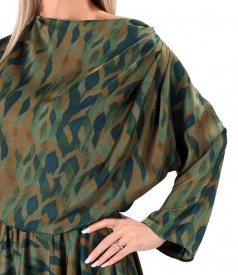 Rochie midi imprimata cu motive geometrice