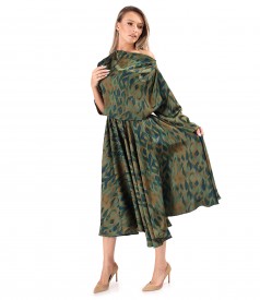 Rochie midi imprimata cu motive geometrice