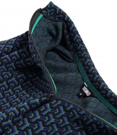 Bluza din jerse elastic gros cu fermoar pe fata