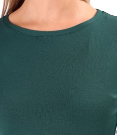 Bluza din jerse elastic uni cu maneci 3/4