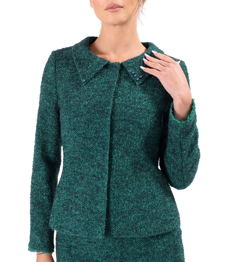 Sacou office din bucle cu lana si alpaca