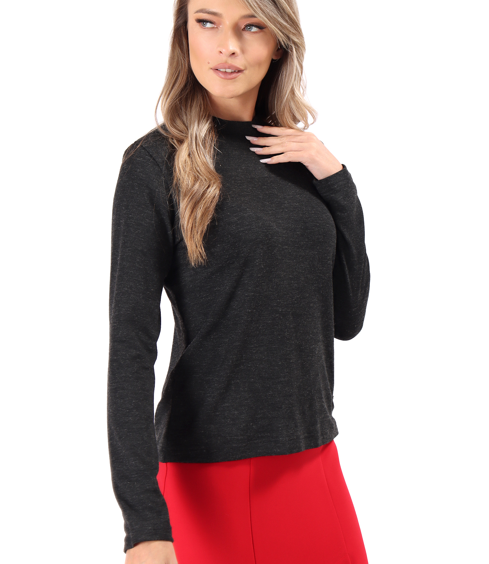 Helanca din jerse elastic gros cu lana
