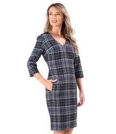 Rochie eleganta in carouri multicolore